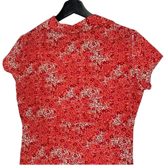 Vintage 90s Jody of CA Micro Floral Button Up Short Sleeve Maxi Dress Small - Picture 4 of 11